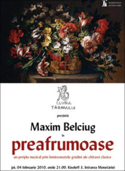 Chitaristul Maxim Belciug, in concert la Clubul Taranului