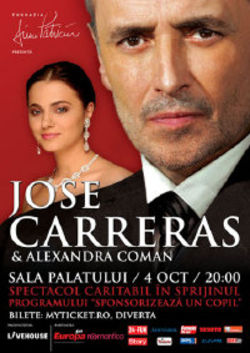Concert Jose Carreras la Sala Palatului din Bucuresti