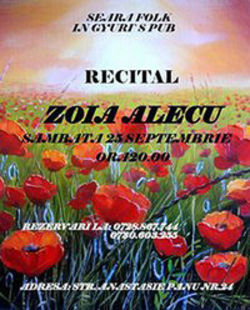 Concert Zoia Alecu in Gyuri's Pub