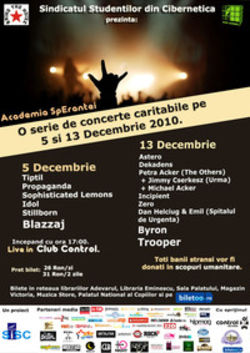 Concert caritabil Astero Dekadens Petra Acker si altii in Club Control