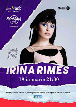 Concert Irina Rimes pe 19 ianuarie 2022 la Hard Rock Cafe