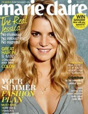 Jessica Simpson a renuntat la machiaj pentru Marie Claire (poze)