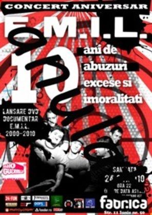 Concertul E.M.I.L. 10 Ani de Abuzuri, Excese si Imoralitati se amana