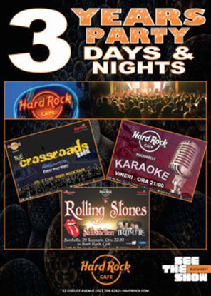 Hard Rock Cafe sarbatoreste 3 ani in Romania
