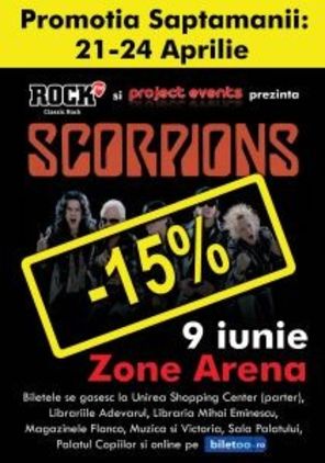 Concert Scorpions Bucuresti: bilete reduse