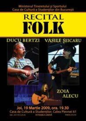 Ducu Bertzi, Vasile Seicaru si Zoia Alecu canta la CCS