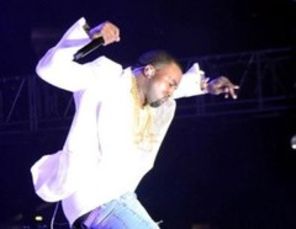 Kanye West a plonjat pe spate in concert (video)