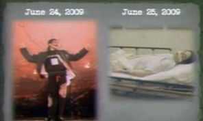 Fotografie socanta cu Michael Jackson mort