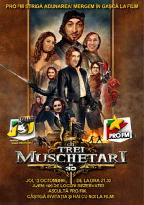 Dj-ii ProFM te duc la avanpremiera filmului &ldquo;Cei Trei Muschetari&rdquo;