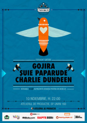 Concert caritabil cu Suie Paparude, Gojira si Charlie Dundeen la Atelierul de Productie