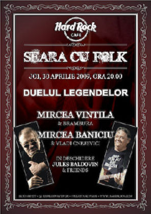Mircea Vintila si Mircea Baniciu deschid seria de concerte folk la Hard Rock Cafe