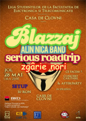 Blazzaj, Alin Nica Band si Zgarie Nori - concert caritabil la Timisoara