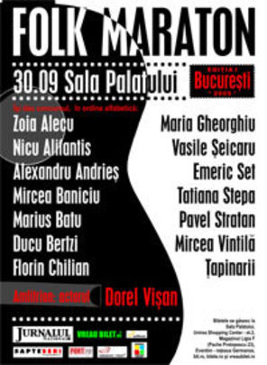 Folk Maraton pe 30 septembrie la Sala Palatului