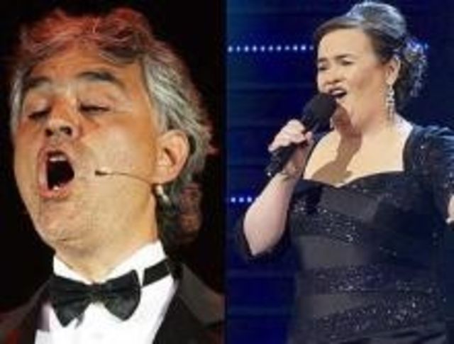 Susan Boyle va canta cu celebrul tenor Andrea Bocelli