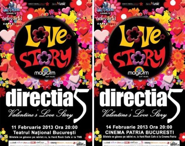 Concurs incheiat: invitatii la concertele directia 5 de ziua indragostitilor