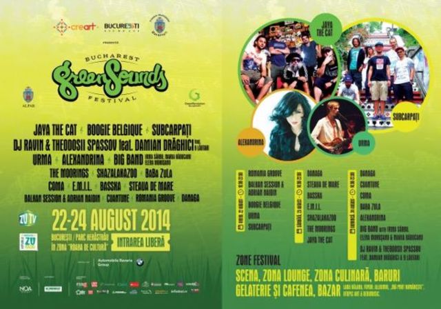 BUCHAREST GreenSounds FESTIVAL (22 - 24 august, Herastrau): program complet