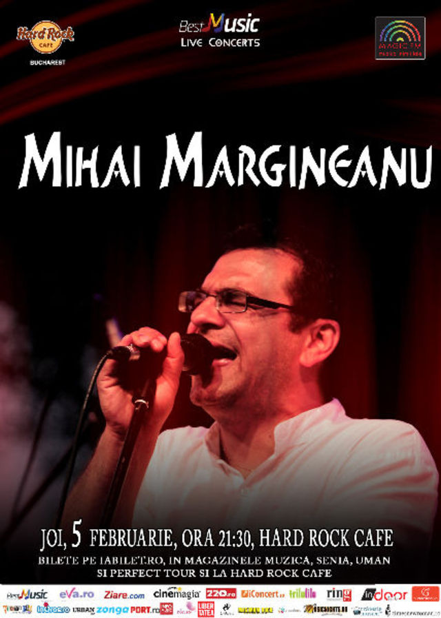 BestMusic Live Concerts te scoate in oras: Concert Mihai Margineanu la Hard Rock Cafe pe 5 februarie