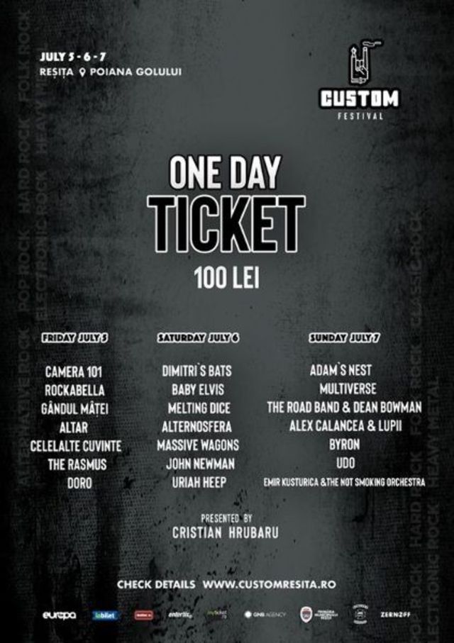 Bilete de o zi si line-up-ul festivalului Custom Resita