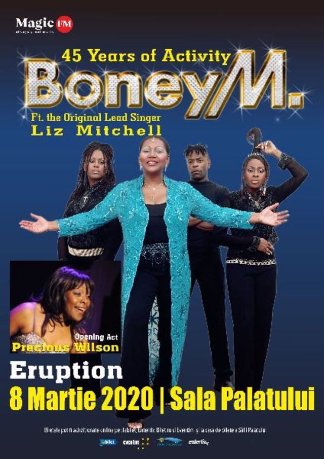 Legendarii Boney M sarbatoresc 45 de ani de activitate la Bucuresti, alaturi de Eruption!