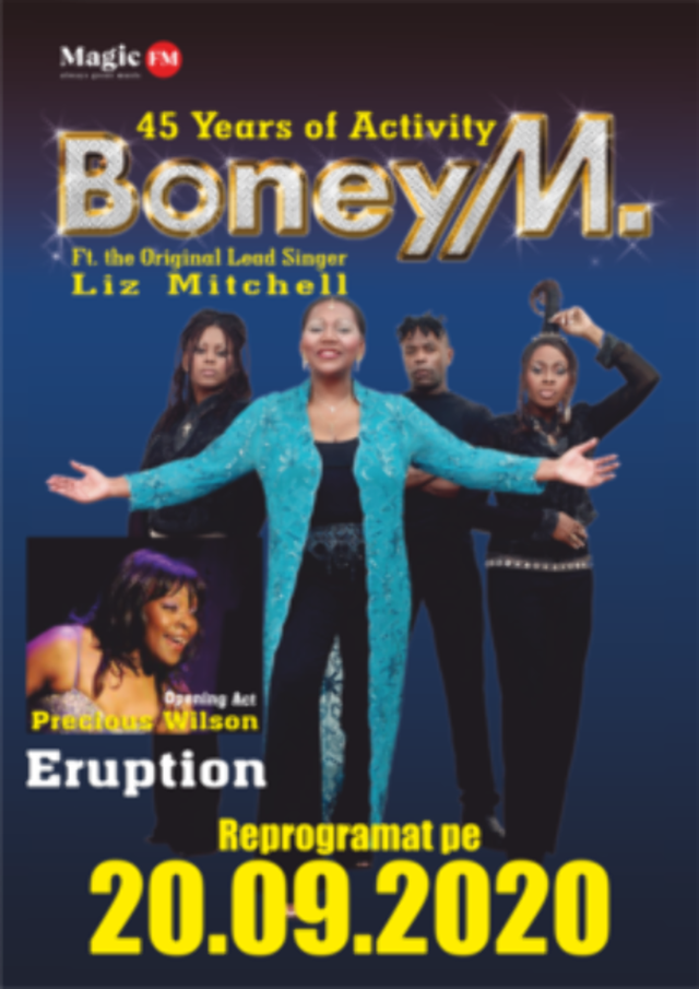 Concertul Boney M a fost reprogramat pentru data de 28 februarie 2021