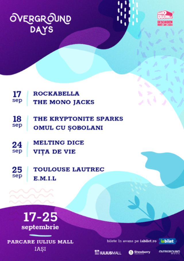 Overground Days la Iasi: Vita de Vie, The Mono Jacks, Omul cu Sobolani, Toulouse Lautrec si altii concerteaza in parcarea Iulius Mall Iasi