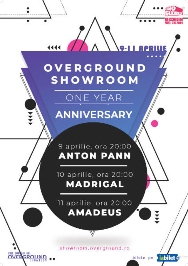 Overground Showroom, platforma de concerte on-demand, sarbatoreste un an pe 9-11 aprilie cu trei concerte in premiera – Anton Pann, Madrigal si Amadeus